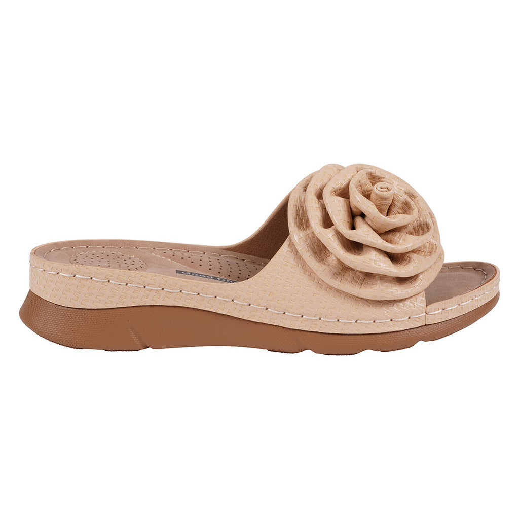 Women's Honey Natural Flat Comfort Sandals Natural view 2 (shoe) - comfort sandals, flat comfort sandal - shop at us.meeeshop