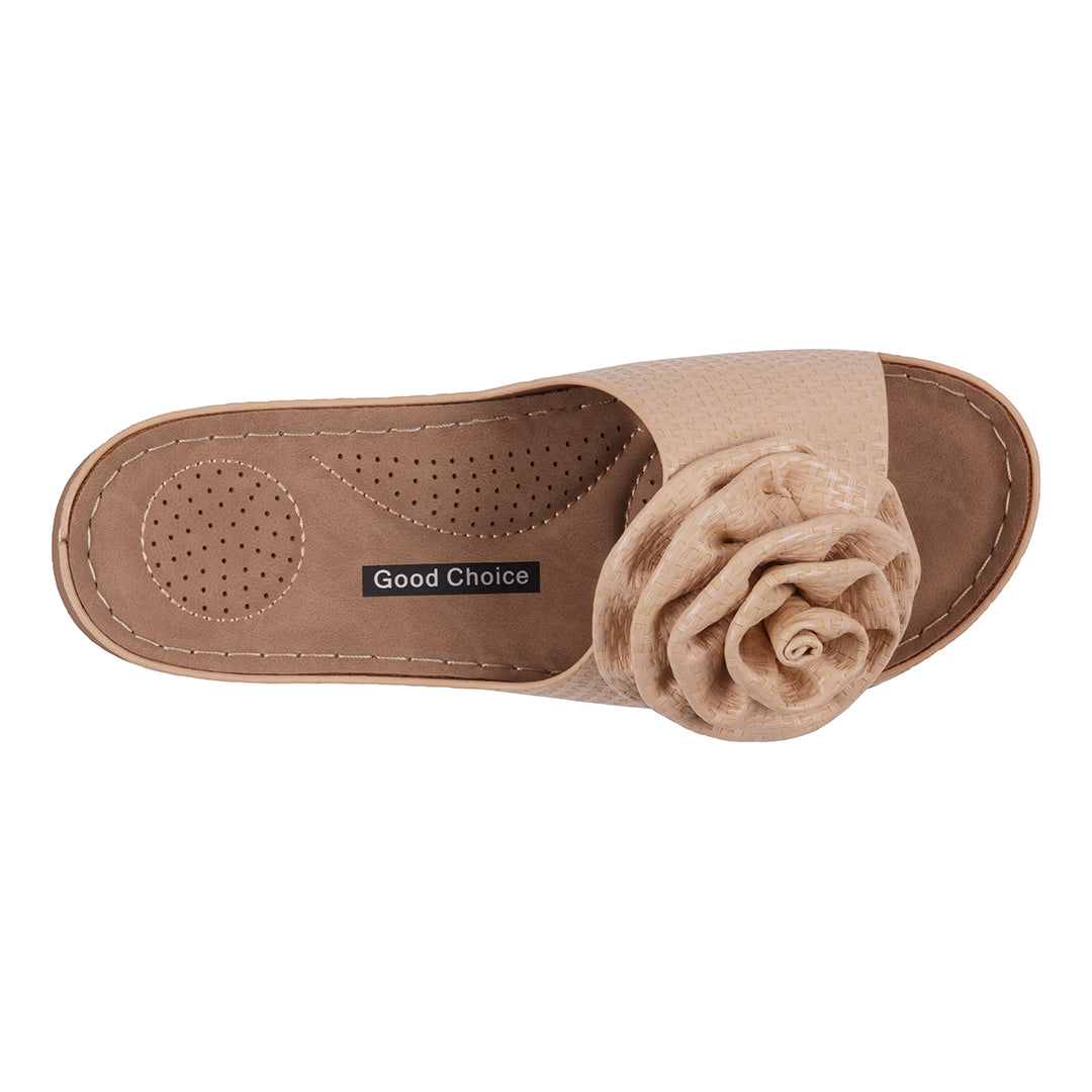 Women's Honey Natural Flat Comfort Sandals Natural view 3 (shoe) - comfort sandals, flat comfort sandal - shop at us.meeeshop