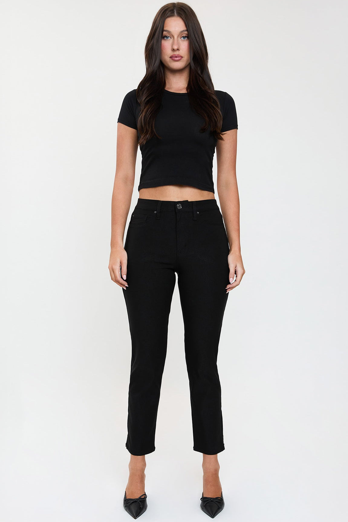 Women's Hyperstretch Cropped Straight Pants in Berry Rose view 11 - Comfort Stretch (bottom)