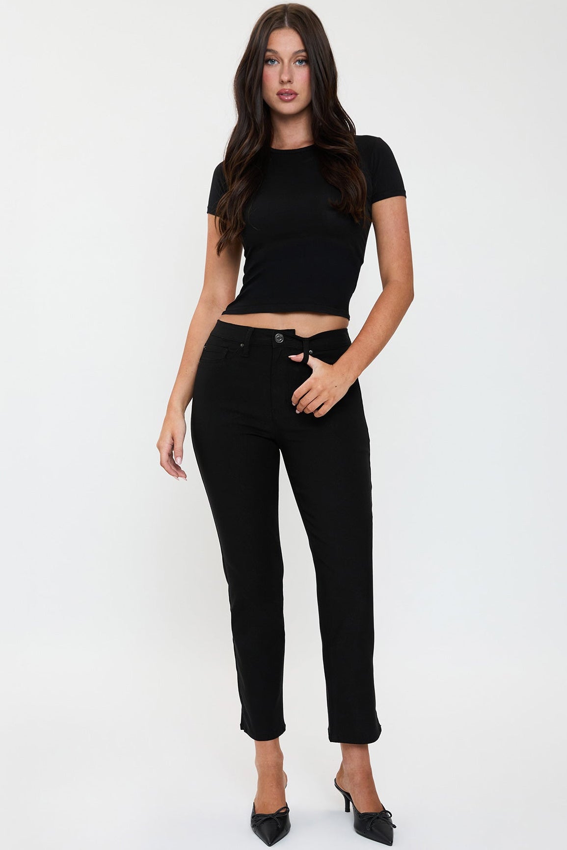 Women's Hyperstretch Cropped Straight Pants in Dark Berry view 17 - Comfort Stretch (bottom)