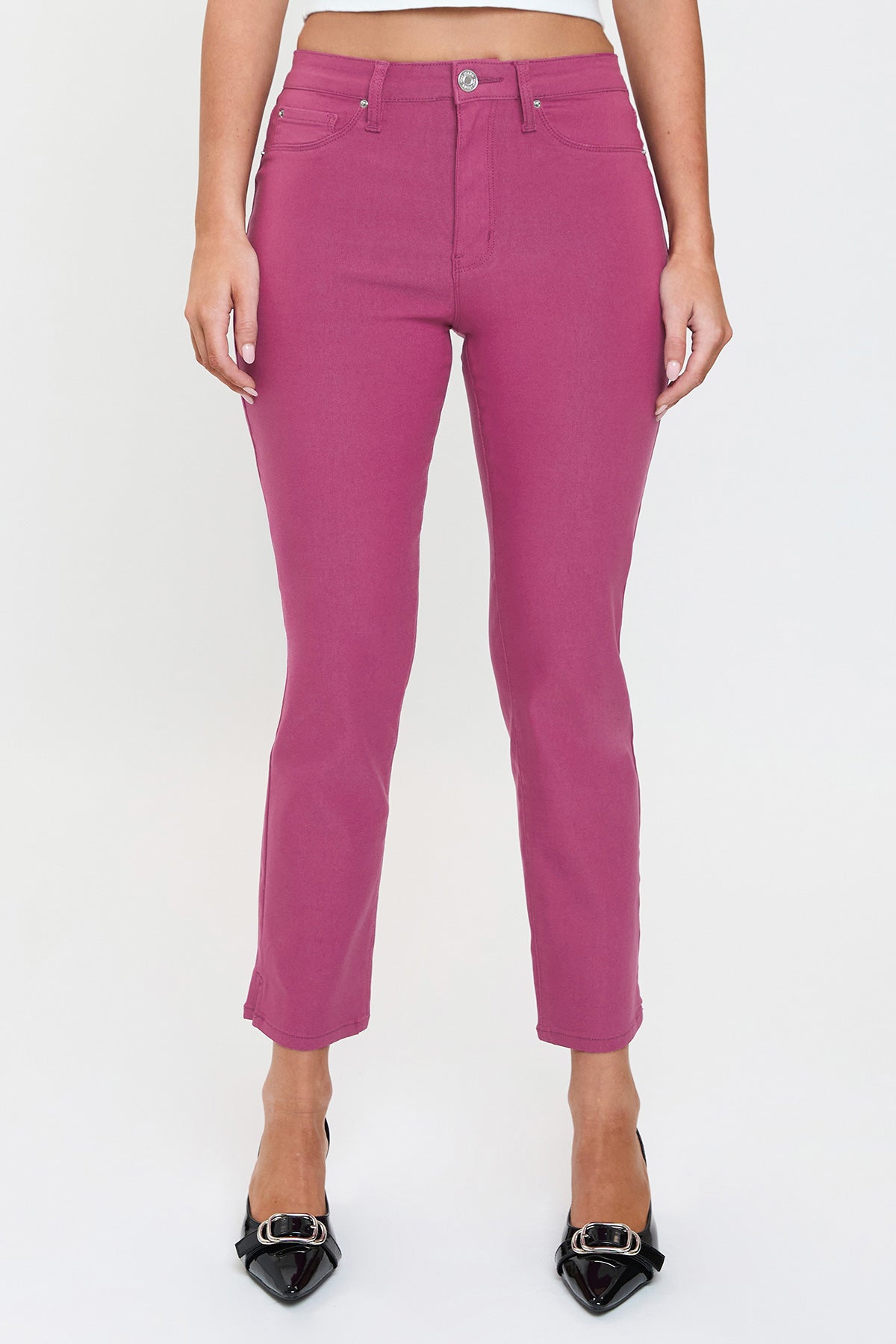 Women's Hyperstretch Cropped Straight Pants in Dark Berry view 19 - Comfort Stretch (bottom)