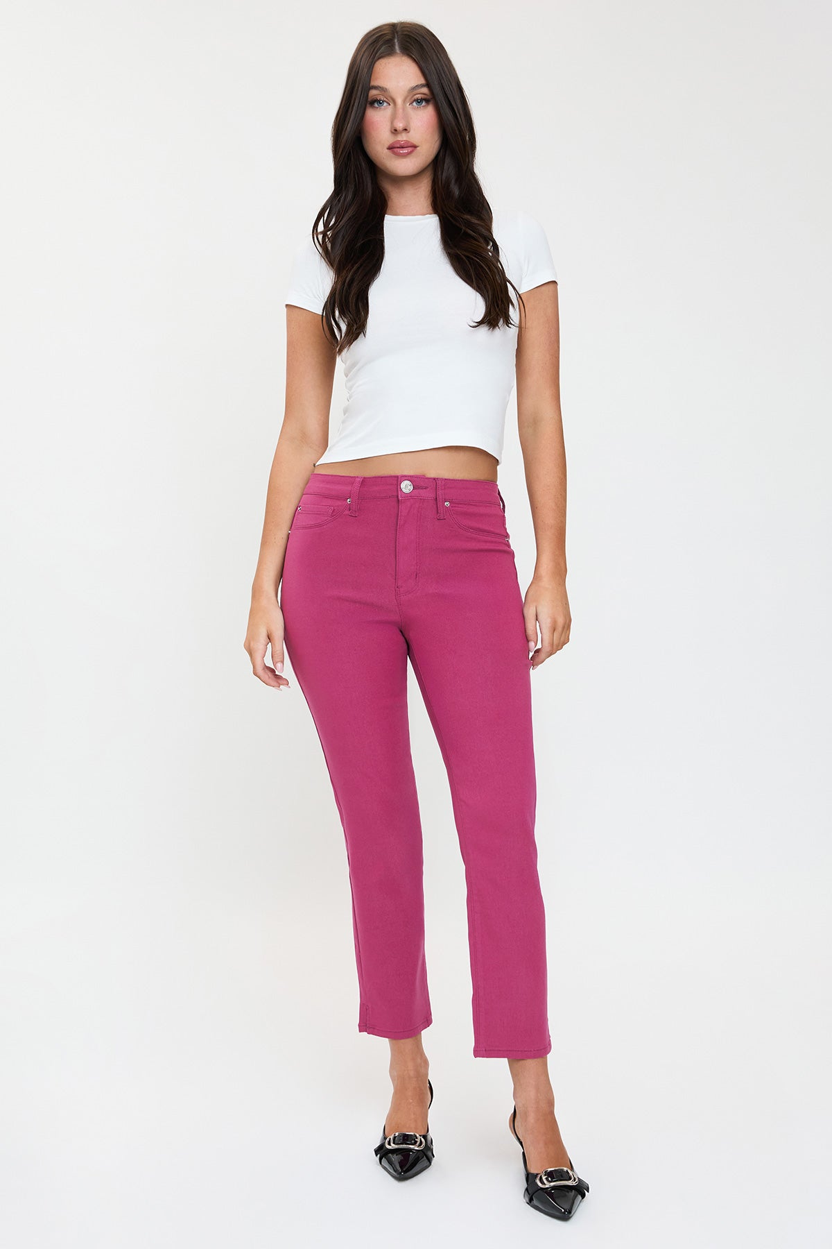 Women's Hyperstretch Cropped Straight Pants in Dark Olive view 24 - Comfort Stretch (bottom)