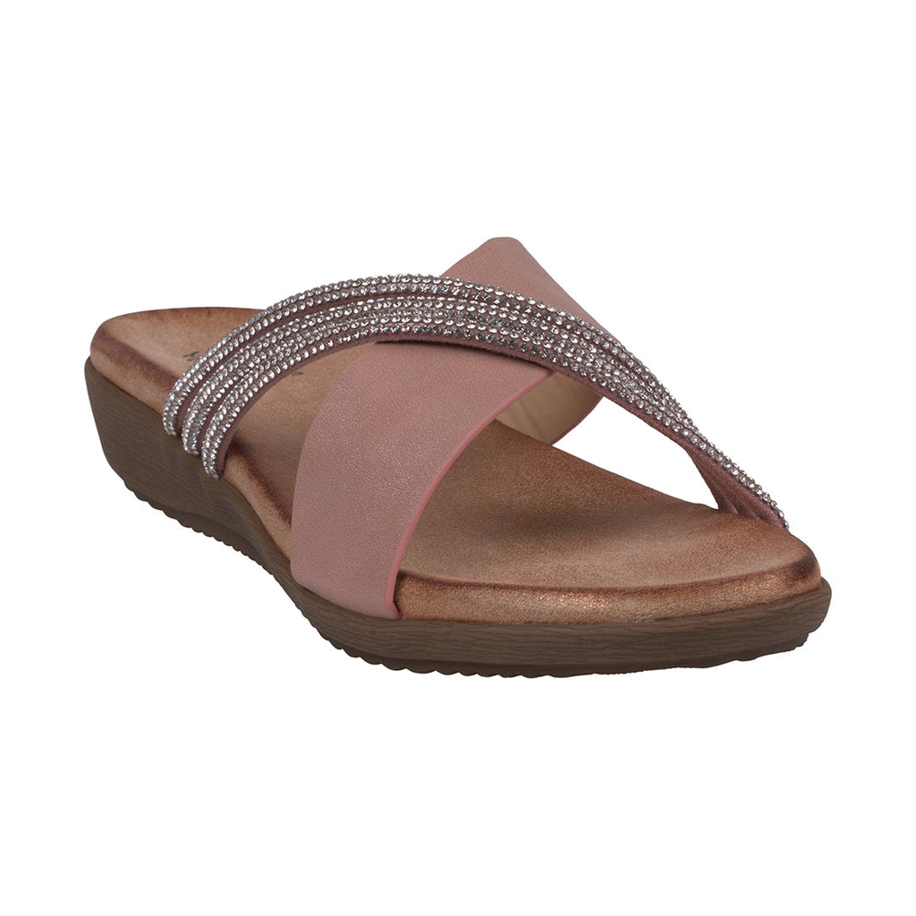 Women's Iris Blush Embellished Asymmetrical Flat Sandals Blush (shoe) - women's iris flatform sandals,  - shop at us.meeeshop