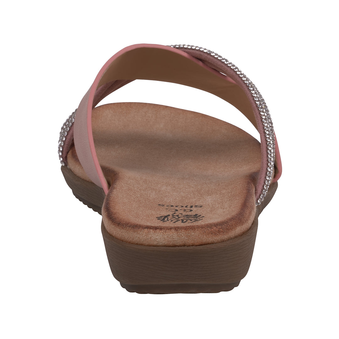 Women's Iris Blush Embellished Asymmetrical Flat Sandals Blush view 4 (shoe) - women's iris flatform sa - shop at us.meeeshop