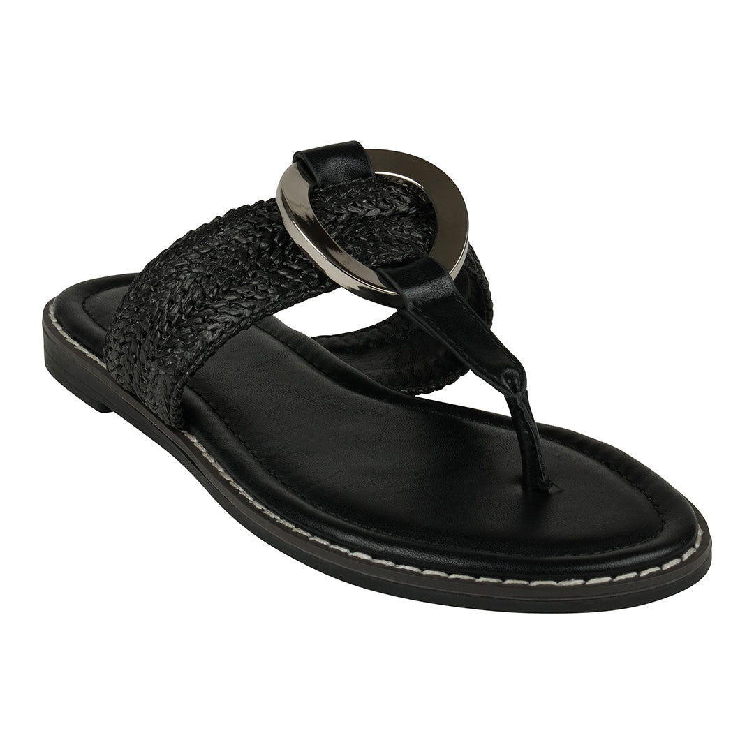 Women's Jovie Black Thong Flat Sandals Black (shoe) - flat sandals, thong flat sandals - shop at us.meeeshop