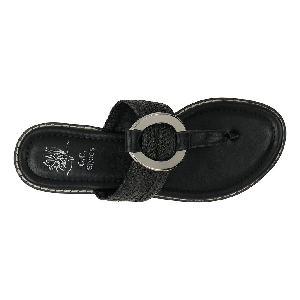 Women's Jovie Black Thong Flat Sandals Black view 3 (shoe) - flat sandals, thong flat sandals - shop at us.meeeshop