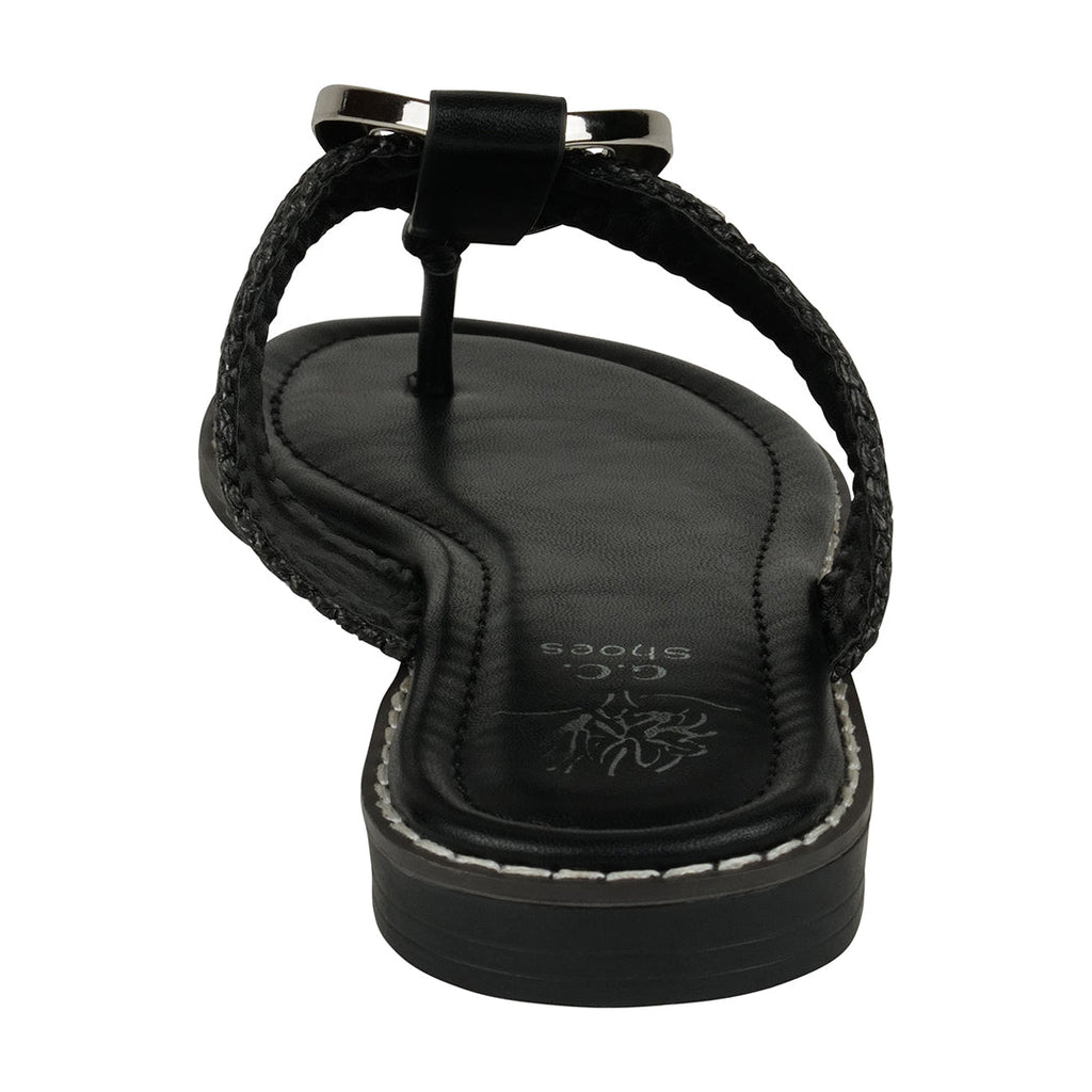 Women's Jovie Black Thong Flat Sandals Black view 6 (shoe) - flat sandals, thong flat sandals - shop at us.meeeshop