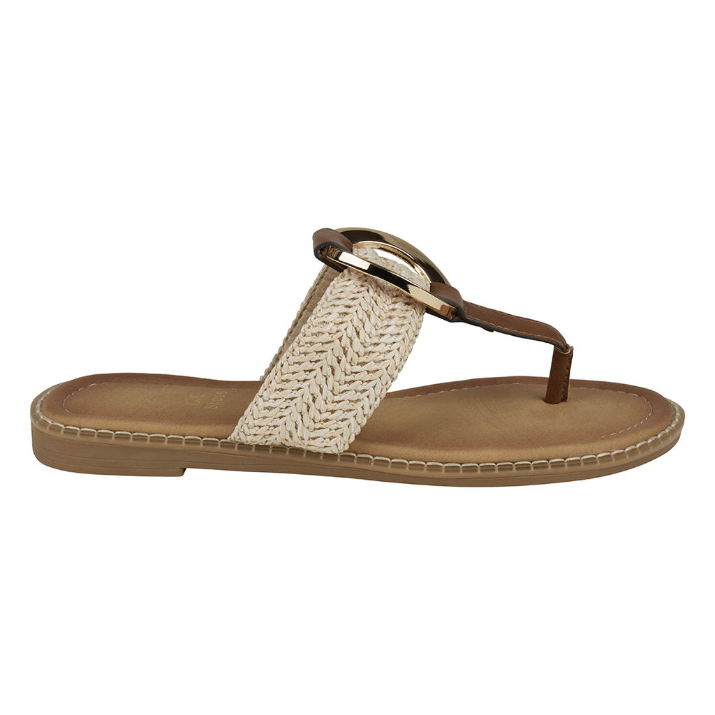 Women's Jovie Natural Thong Flat Sandals Natural view 2 (shoe) - flat sandals, thong flat sandals - shop at us.meeeshop