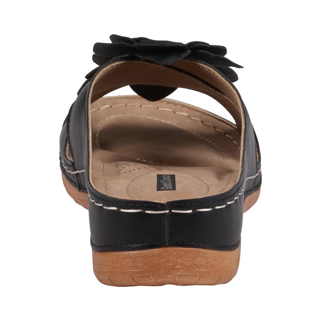 Women's Joy Black Flower Flat Sandals Black view 7 (shoe) - women's joy shoes, women's joy bee sandals, - shop at us.meeeshop
