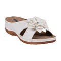 Women's Joy White Flower Flat Sandals White (shoe) - women's joy shoes, women's joy bee sandals, ortho  - shop at us.meeeshop