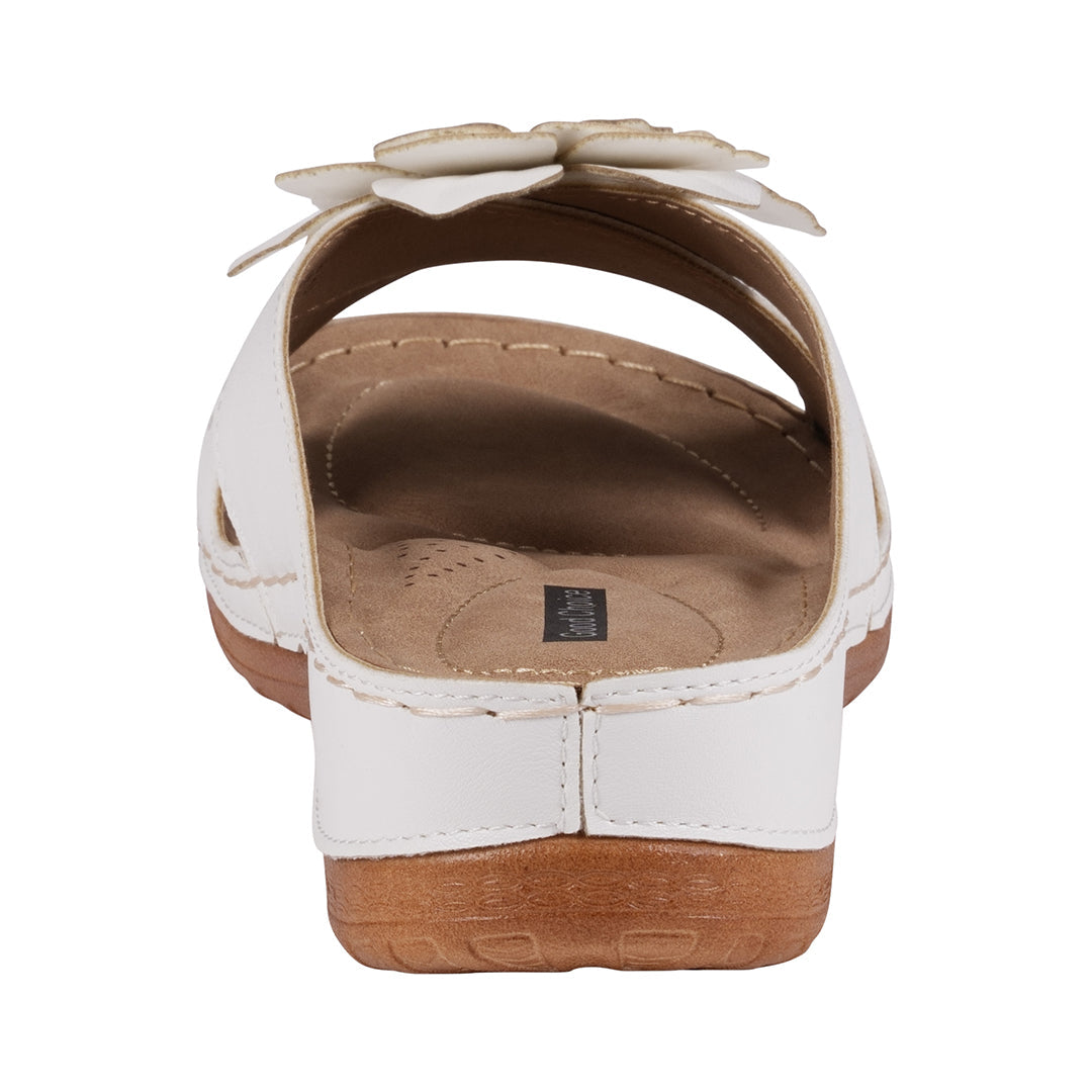 Women's Joy White Flower Flat Sandals White view 6 (shoe) - women's joy shoes, women's joy bee sandals, - shop at us.meeeshop