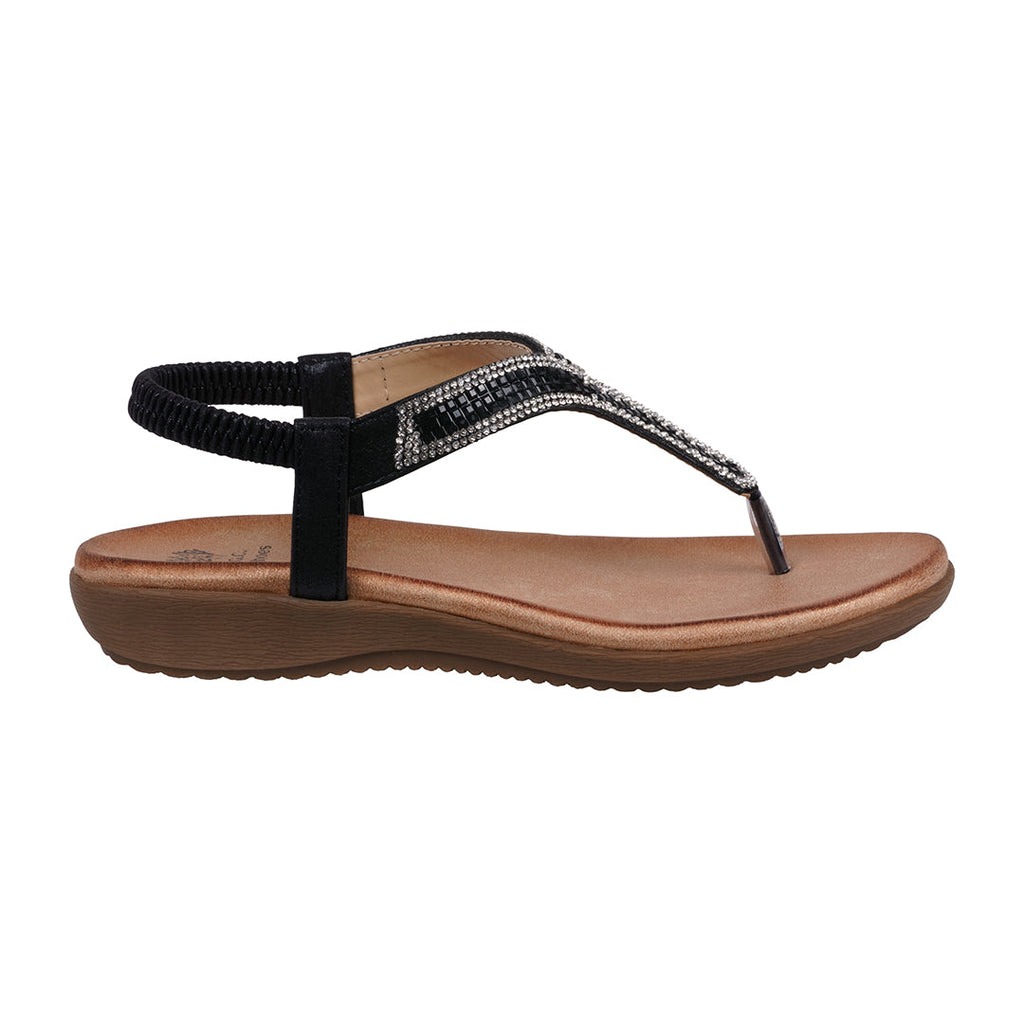 Women's Lori Black Embellished Flat Sandals Black view 2 (shoe) - women's lori's shoes, women's sandals - shop at us.meeeshop