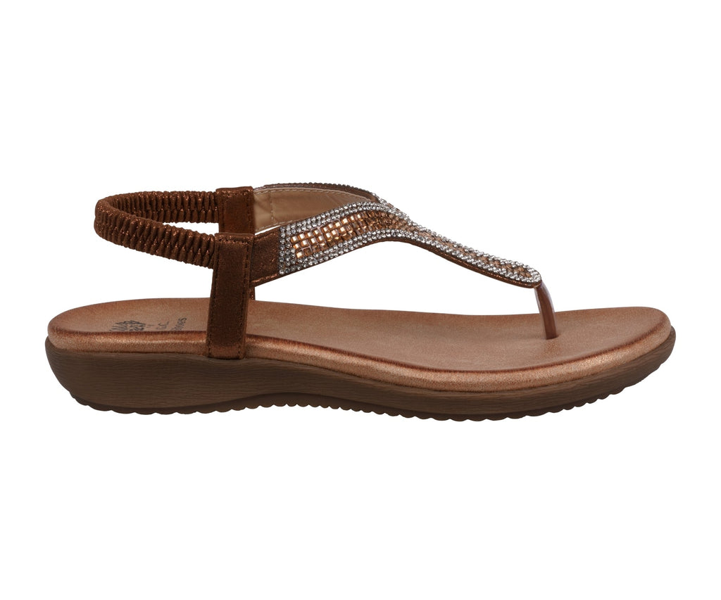 Women's Lori Bronze Embellished Flat Sandals Bronze view 2 (shoe) - women's lori's shoes, women's sanda - shop at us.meeeshop