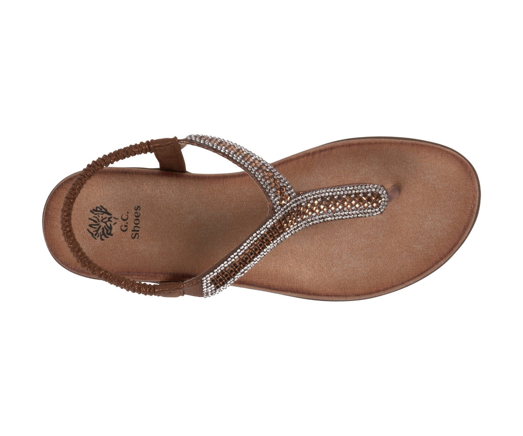 Women's Lori Bronze Embellished Flat Sandals Bronze view 3 (shoe) - women's lori's shoes, women's sanda - shop at us.meeeshop