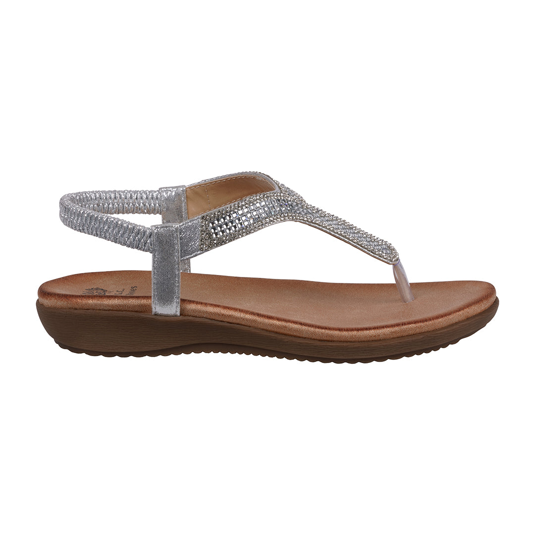 Women's Lori Silver Embellished Flat Sandals Silver view 2 (shoe) - women's lori's shoes, women's sanda - shop at us.meeeshop