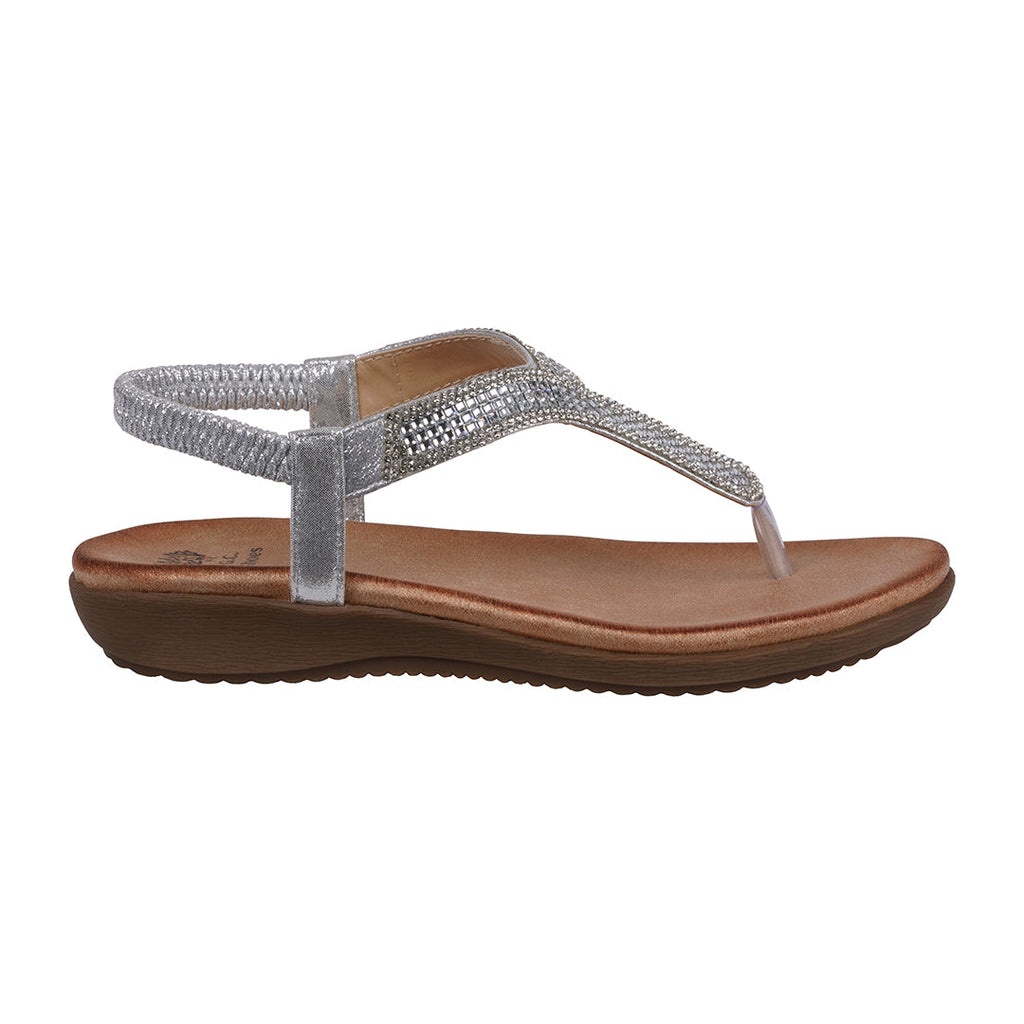 Women's Lori Silver Embellished Flat Sandals Silver view 2 (shoe) - women's lori's shoes, women's sanda - shop at us.meeeshop