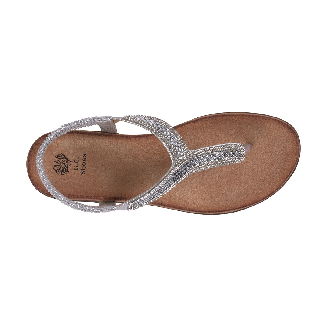 Women's Lori Silver Embellished Flat Sandals Silver view 3 (shoe) - women's lori's shoes, women's sanda - shop at us.meeeshop