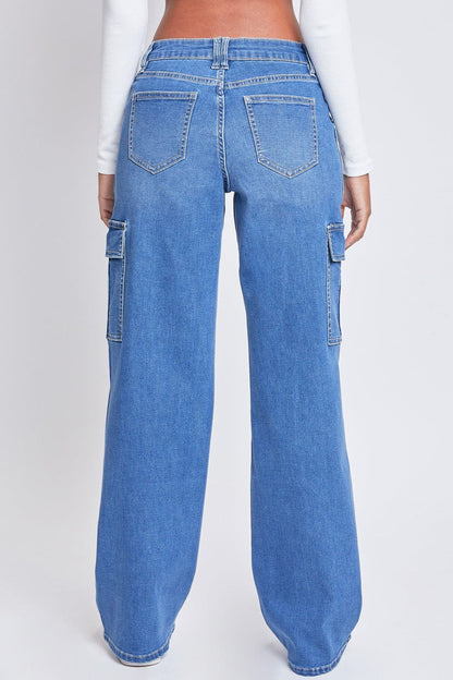 Women's Low Rise Relaxed Cargo Jeans in M Medium Blue view 5 - Relaxed Fit - Women'S Low Jeans (bottom)