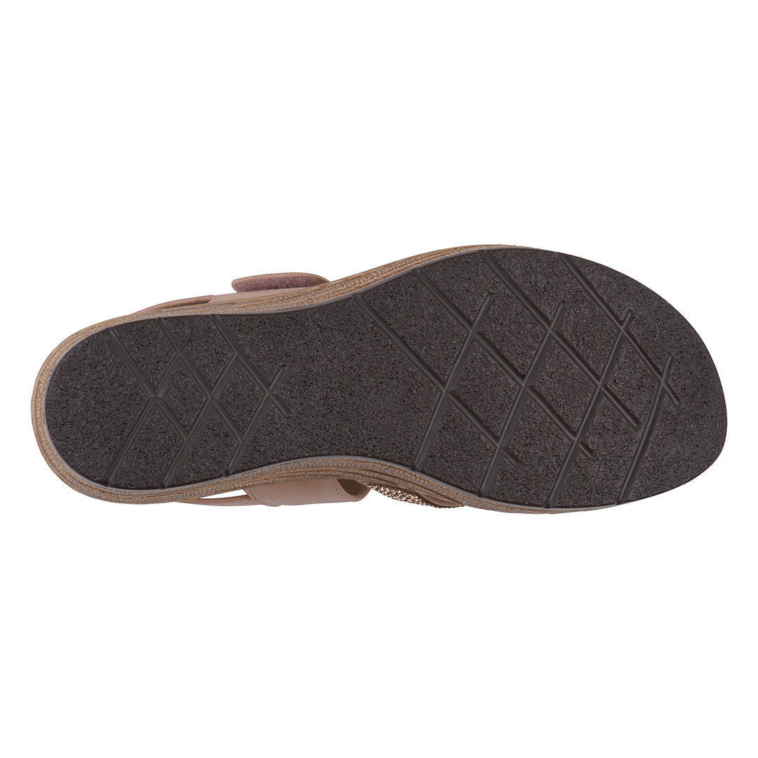 Women's Lux Blush Embellished Velcro Wedge Sandals Blush view 5 (shoe) - women's luxury sandals, luxury - shop at us.meeeshop