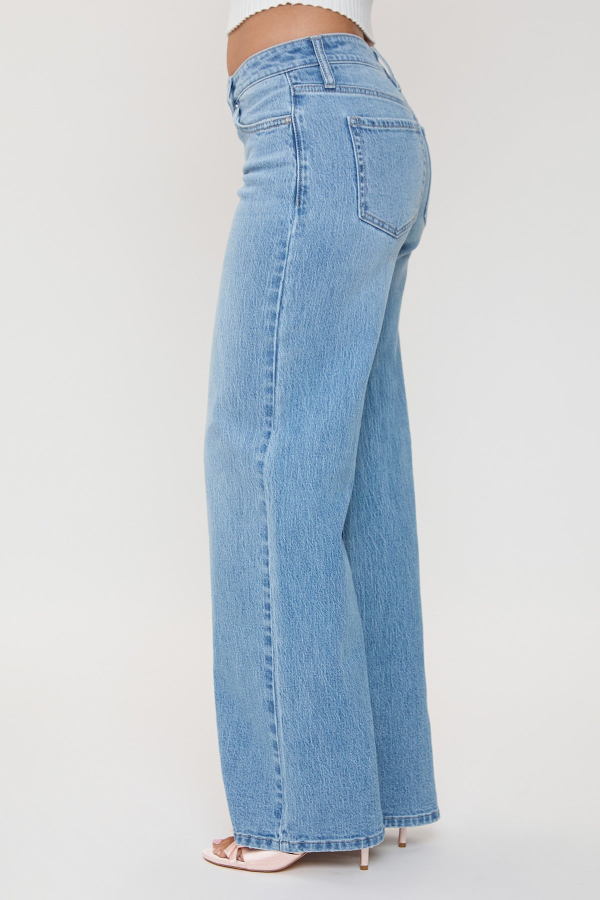 Women's Luxe Asymmetrical Wide Leg Jeans in L Light Blue view 11 - Women'S Luxe Jeans (bottom)