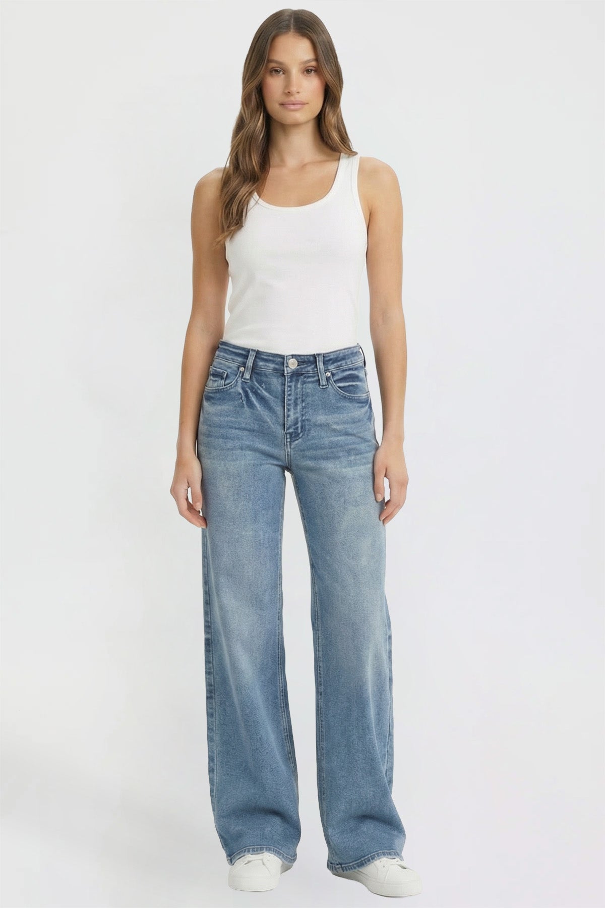 Women's Luxe Bella Wide Leg Jeans in N Indigo Blue view 23 - Women'S Luxe Jeans (bottom)