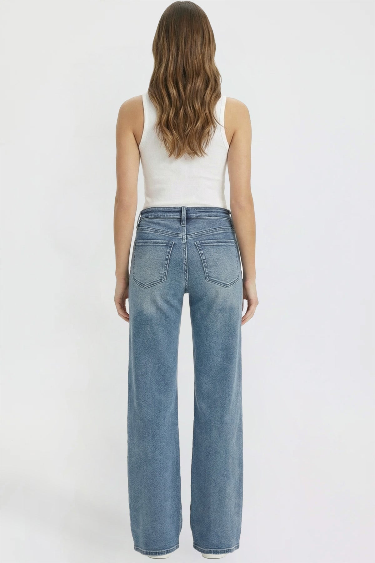 Women's Luxe Bella Wide Leg Jeans in N Indigo Blue view 28 - Women'S Luxe Jeans (bottom)