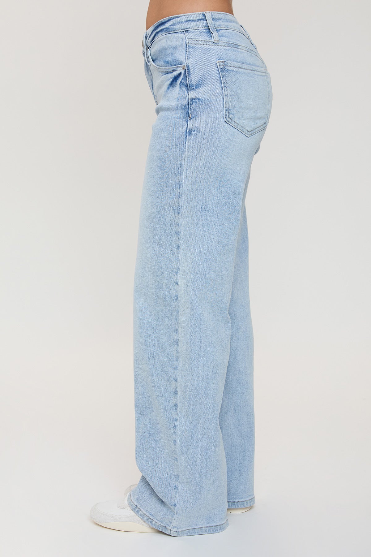 Women's Luxe Bella Wide Leg Jeans in Q Celeste Blue Rips view 18 - Women'S Luxe Jeans (bottom)