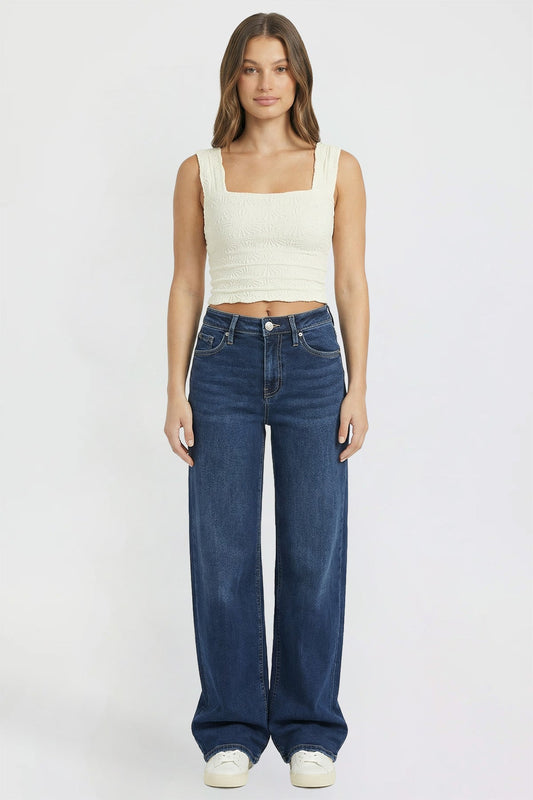 Women's Luxe Bella Wide Leg Jeans in S Midnight Sky Blue - Women'S Luxe Jeans (bottom)