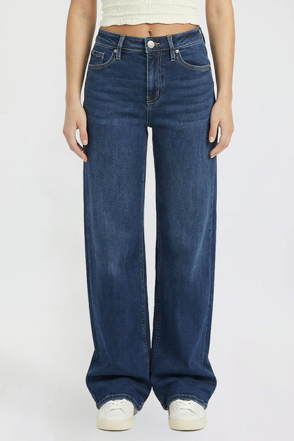 Women's Luxe Bella Wide Leg Jeans in S Midnight Sky Blue view 2 - Women'S Luxe Jeans (bottom)