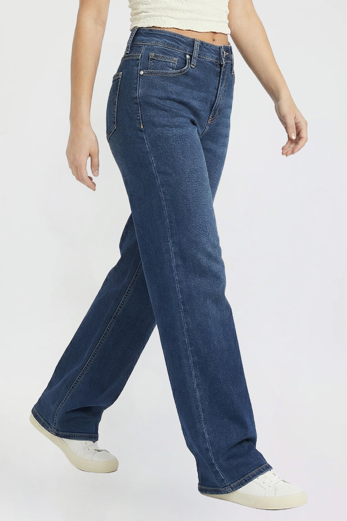 Women's Luxe Bella Wide Leg Jeans in S Midnight Sky Blue view 3 - Women'S Luxe Jeans (bottom)