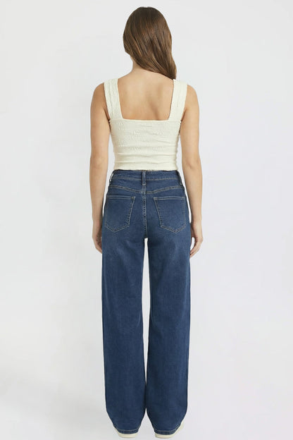 Women's Luxe Bella Wide Leg Jeans in S Midnight Sky Blue view 5 - Women'S Luxe Jeans (bottom)