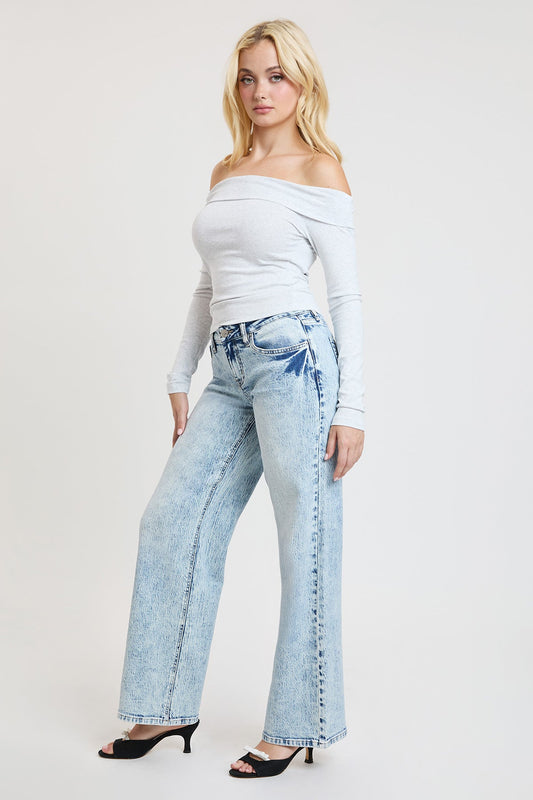 Women's Luxe Britney Wide Leg Jeans in L Light Blue - Women'S Luxe Jeans (bottom)
