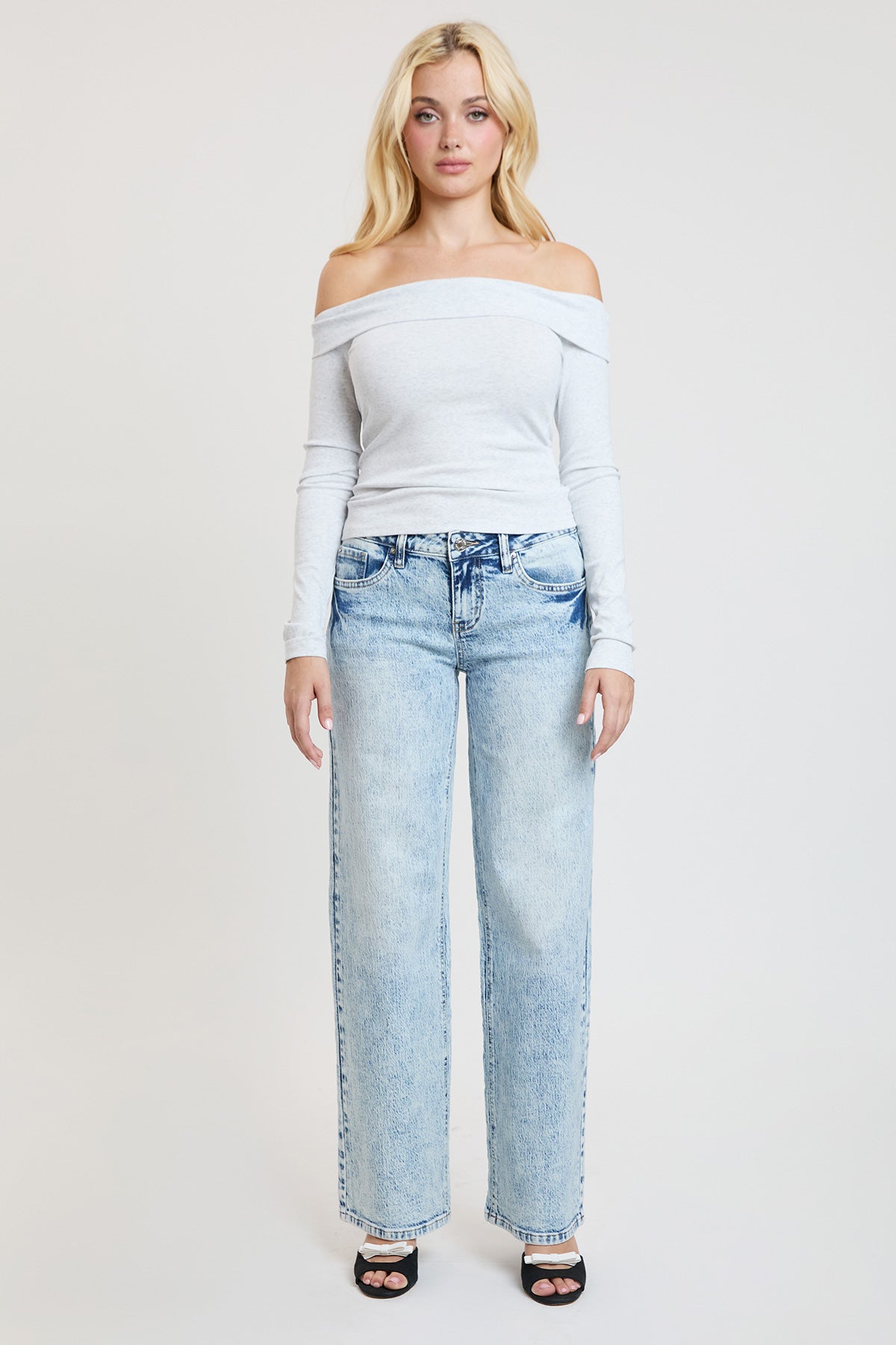 Women's Luxe Britney Wide Leg Jeans in L Light Blue view 2 - Women'S Luxe Jeans (bottom)