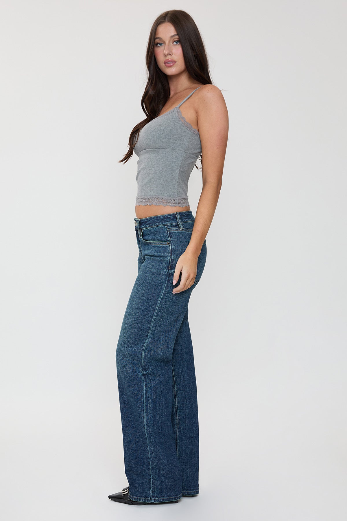 Women's Luxe Britney Wide Leg Jeans in L Light Blue Rips view 23 - Women'S Luxe Jeans (bottom)