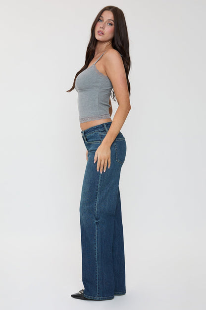 Women's Luxe Britney Wide Leg Jeans in L Light Blue Rips view 24 - Women'S Luxe Jeans (bottom)