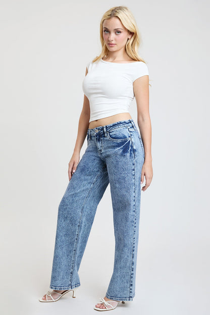 Women's Luxe Britney Wide Leg Jeans in M Medium Blue view 16 - Women'S Luxe Jeans (bottom)