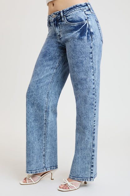 Women's Luxe Britney Wide Leg Jeans in M Medium Blue view 17 - Women'S Luxe Jeans (bottom)