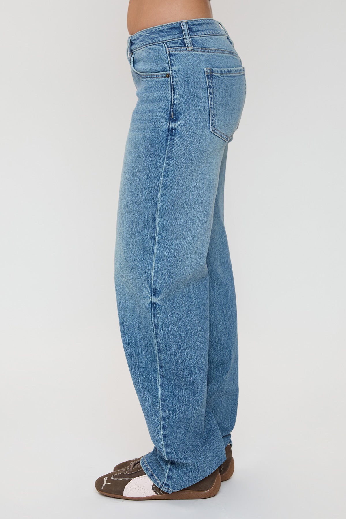 Women's Luxe Britney Wide Leg Jeans in T Tinted Blue Rips view 10 - Women'S Luxe Jeans (bottom)