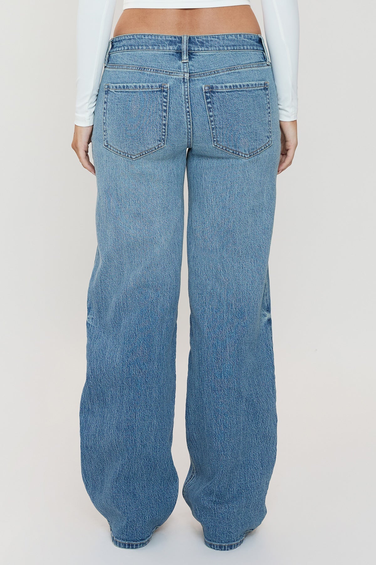 Women's Luxe Britney Wide Leg Jeans in T Tinted Blue Rips view 11 - Women'S Luxe Jeans (bottom)