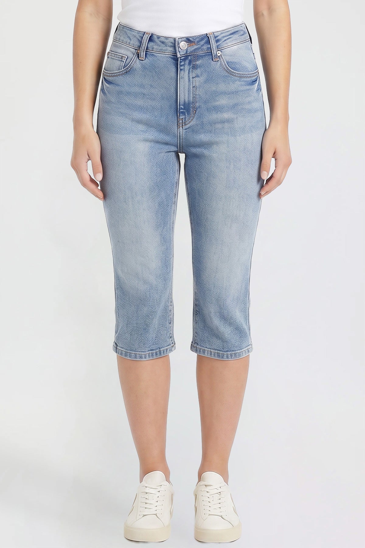 Women's Luxe Capri with Side Slit in Y Washed Blue view 10 - Women'S Luxe Slippers (bottom)
