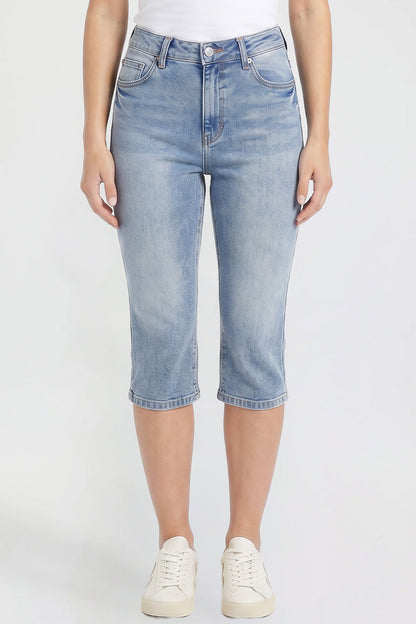 Women's Luxe Capri with Side Slit in Y Washed Blue view 10 - Women'S Luxe Slippers (bottom)