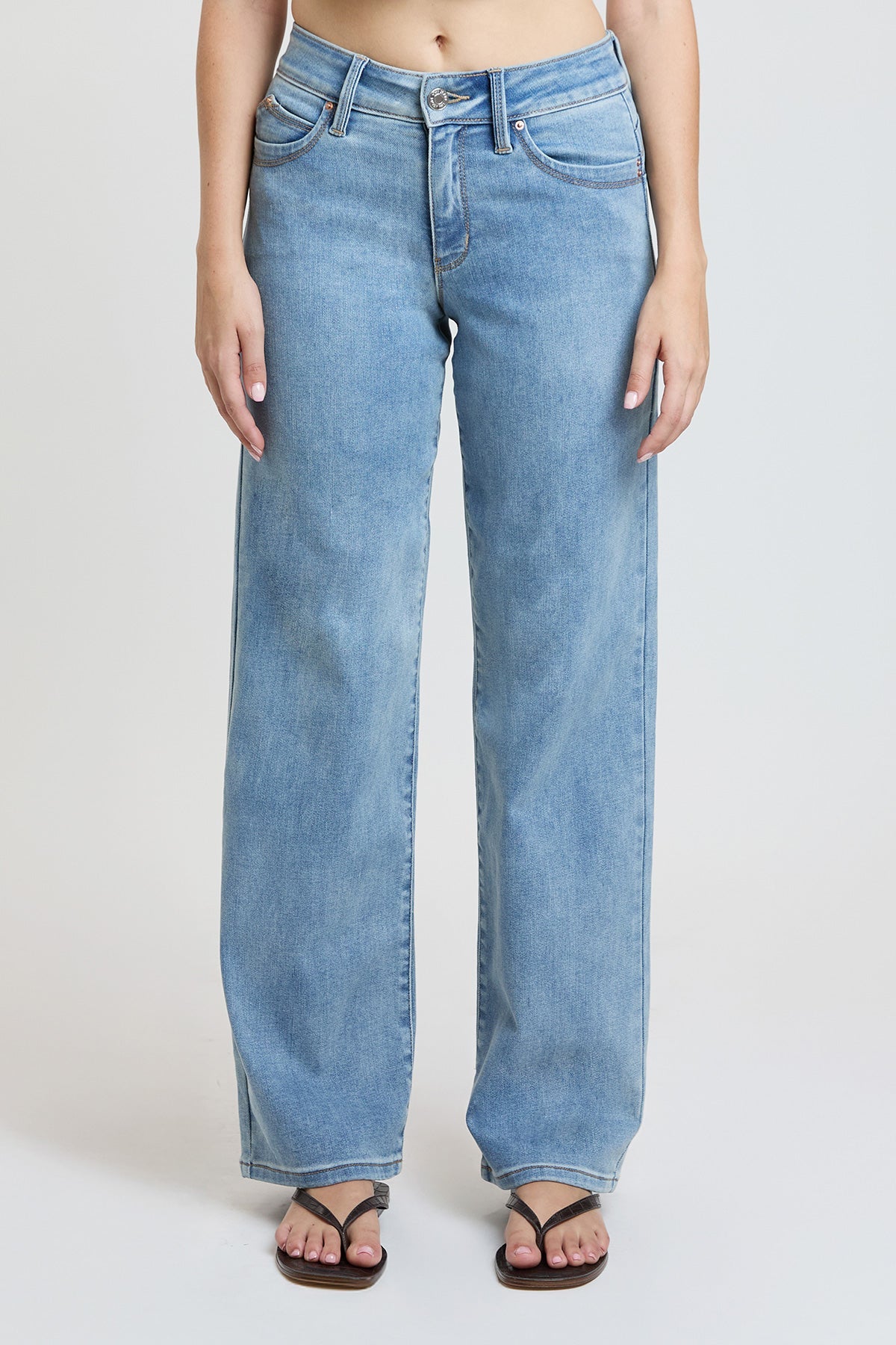 Women's Luxe High Rise Wannabettabutt Straight Jeans in C Sky Blue view 3 - High-Waisted - Women'S Luxe Jeans (bottom)