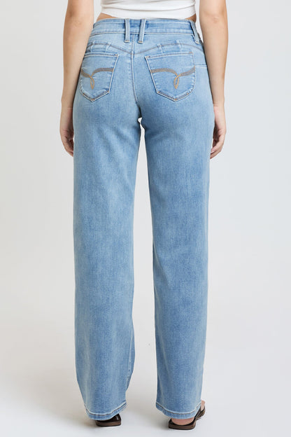 Women's Luxe High Rise Wannabettabutt Straight Jeans in C Sky Blue view 5 - High-Waisted - Women'S Luxe Jeans (bottom)
