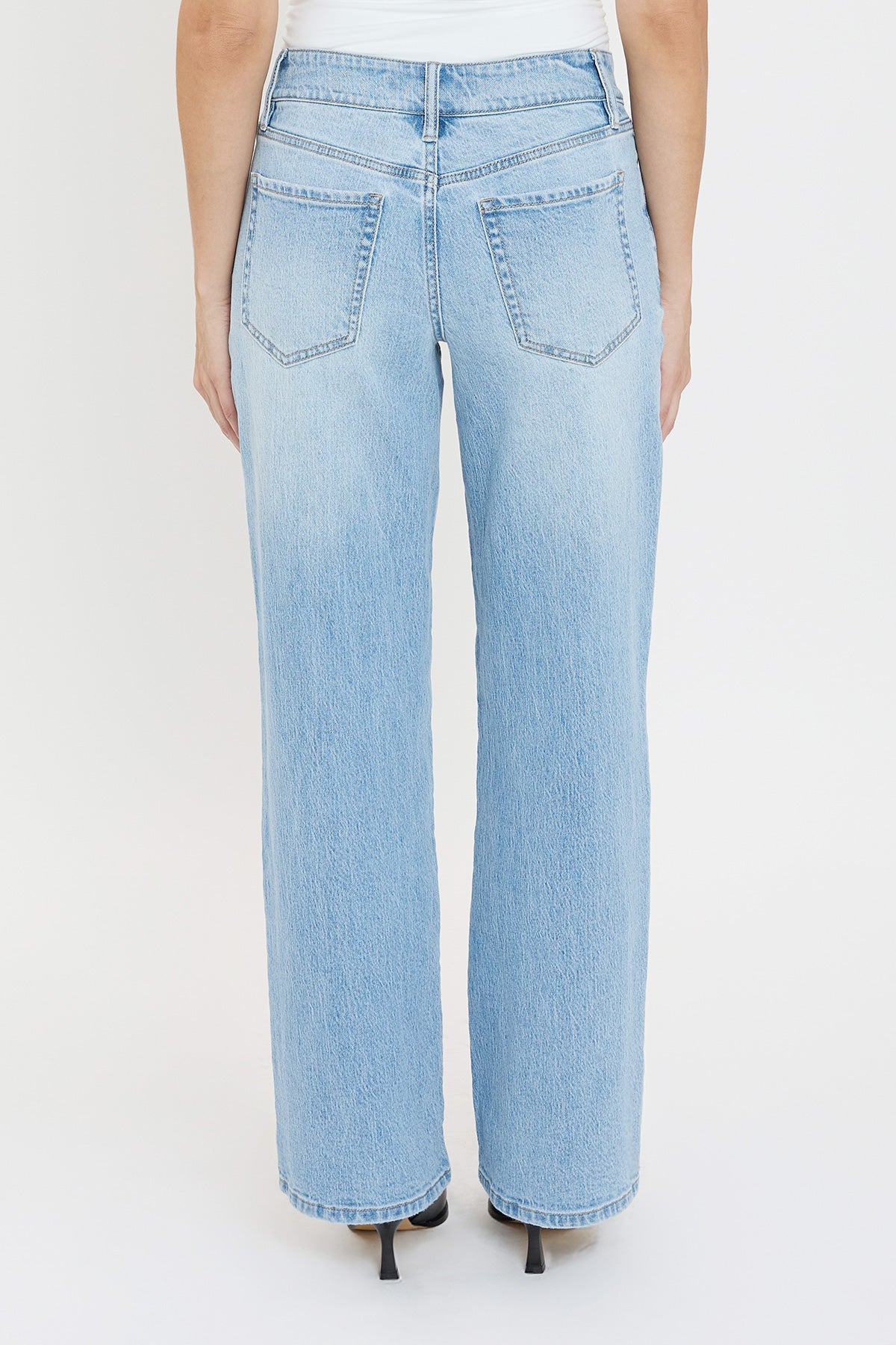 Women's Luxe High Rise Wide Leg Jeans in C Sky Blue view 11 - High-Waisted - Women'S Luxe Jeans (bottom)