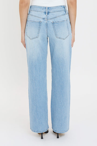 Women's Luxe High Rise Wide Leg Jeans in C Sky Blue view 11 - High-Waisted - Women'S Luxe Jeans (bottom)