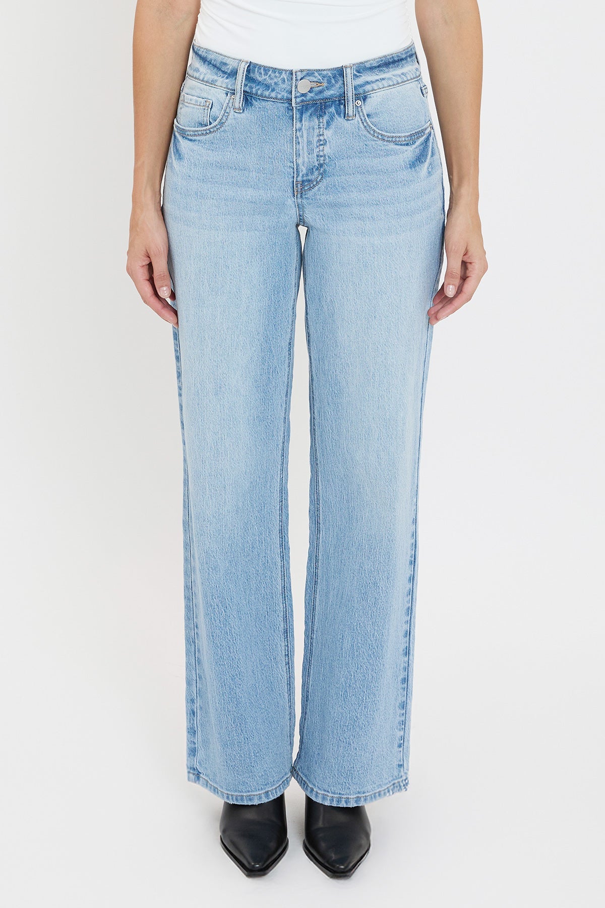 Women's Luxe High Rise Wide Leg Jeans in C Sky Blue view 12 - High-Waisted - Women'S Luxe Jeans (bottom)