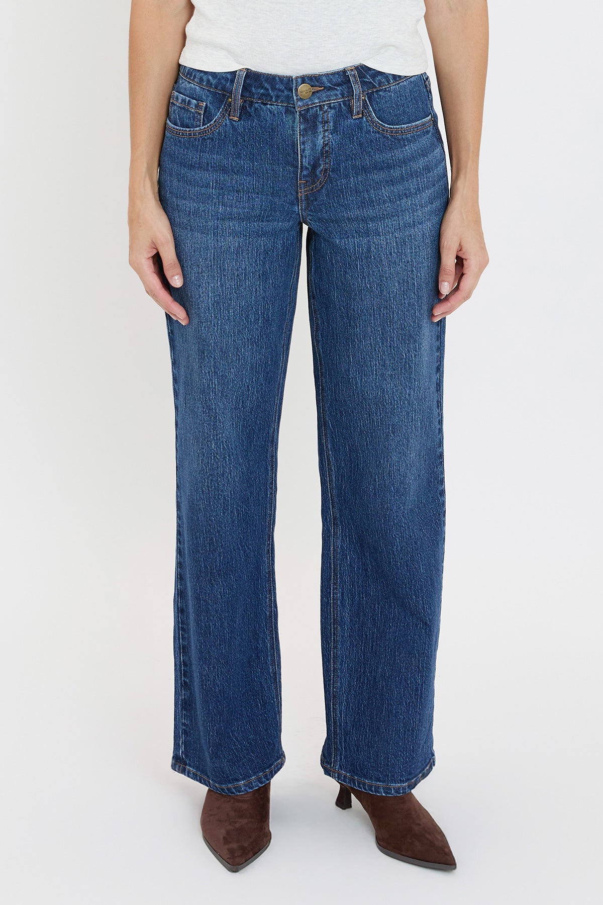 Women's Luxe High Rise Wide Leg Jeans in S Midnight Sky Blue view 2 - High-Waisted - Women'S Luxe Jeans (bottom)