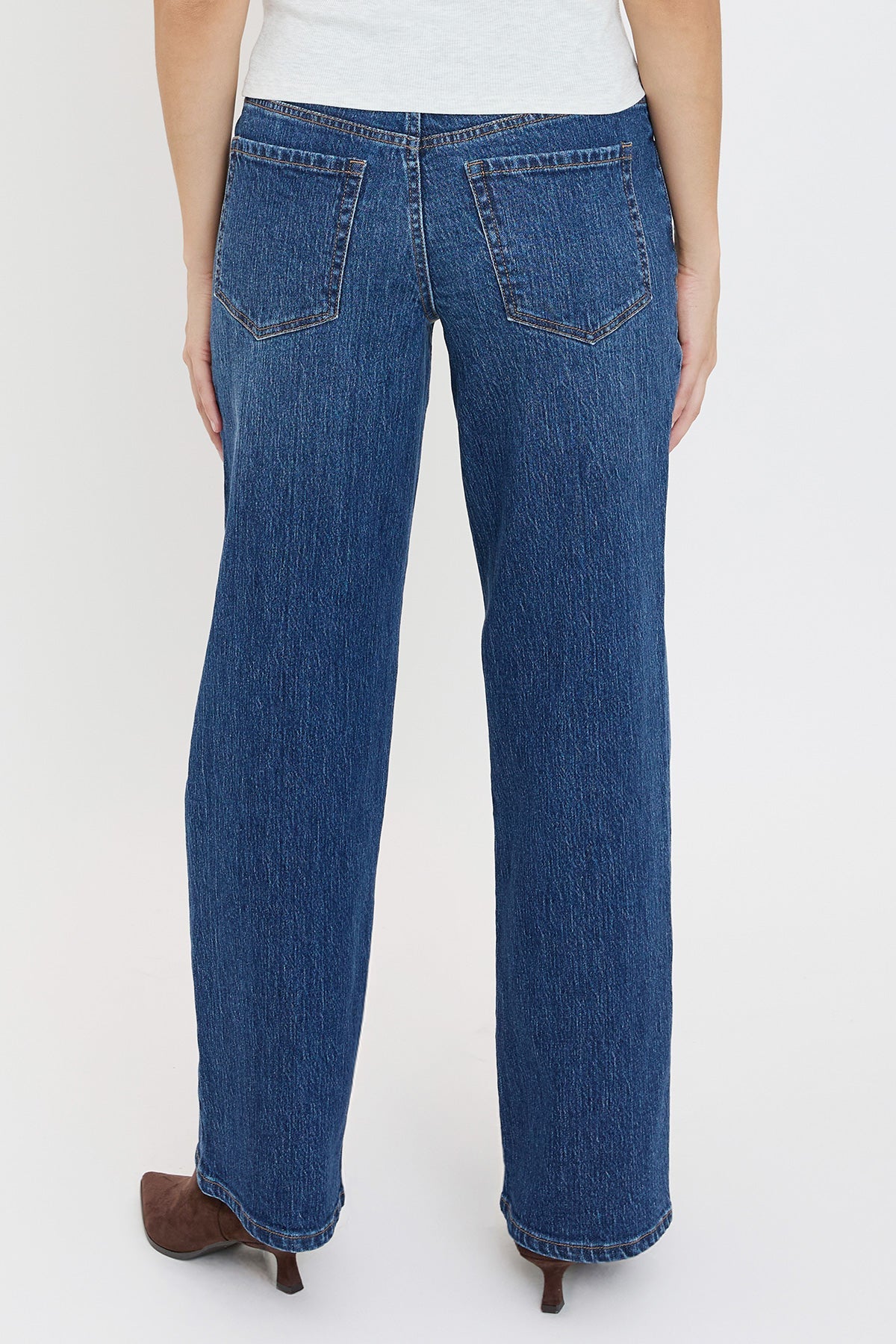 Women's Luxe High Rise Wide Leg Jeans in S Midnight Sky Blue view 4 - High-Waisted - Women'S Luxe Jeans (bottom)