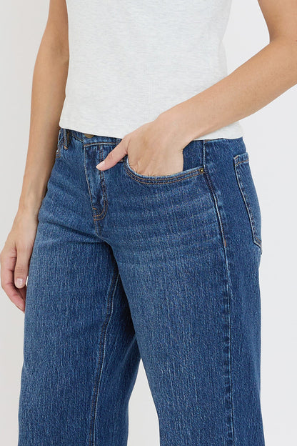Women's Luxe High Rise Wide Leg Jeans in S Midnight Sky Blue view 5 - High-Waisted - Women'S Luxe Jeans (bottom)