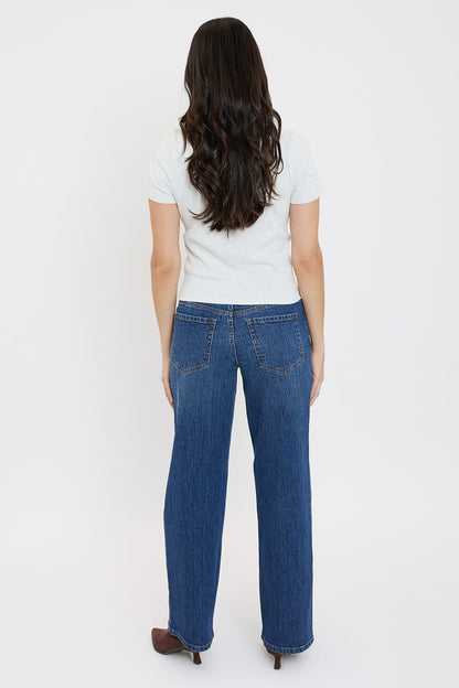 Women's Luxe High Rise Wide Leg Jeans in S Midnight Sky Blue view 6 - High-Waisted - Women'S Luxe Jeans (bottom)